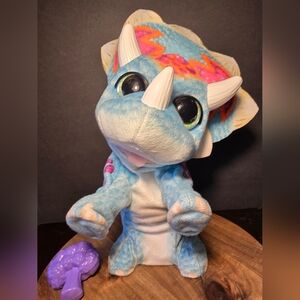 FurReal Triceratops Dinosaur Interactive Talking Plush WORKING Hasbro Kids Toy